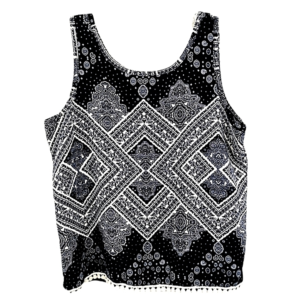 Full Tilt Vtg Women's Blue Boho Bandana Tank Top